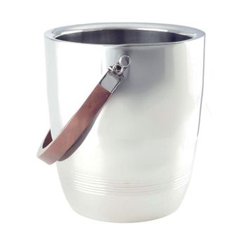 Enfriador de vino de doble pared con asa de madera - 25x25x28cm
