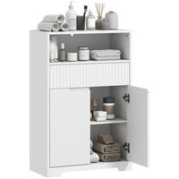 mueble de bano con cajon de mdf homcom 60 x 30 x 915 cm r blanco