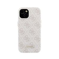 funda para movil guess polipiel rosa logo en relieve para iphone 14 compatible magsafe