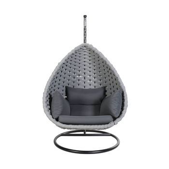 Silla Colgante De Malla De Cuerda Cadeira Gris Claro - 1 Plaza