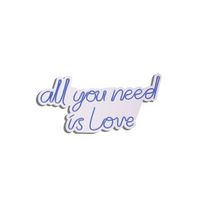 iluminacion led decorativa de plastico all you need is love azul 32x60x2 cm