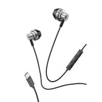 cool metal stereo auriculares usb-c con microfono plateados