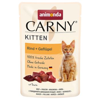 animonda Carny Kitten 24 x 85 g en bolsitas - Pack Ahorro - Vacuno y ave