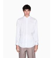 ax armani exchange para hombre xm001817af13235f0148 camisa de corte regular en sarga de viscosa blanco xxl casual clasico manga larga