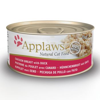 Applaws Cat Food Cans 70g - Chicken in Broth - Chicken Breast with Duck 6 x 70g