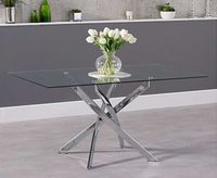 ex-display denver 160cm rectangular glass dining table