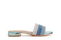 zapatilla efecto laminado con pedreria sky blu