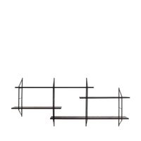 estanteria de pared de madera y metal l191cm - negro