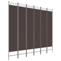 biombo divisor de 6 paneles de tela marron 240x220 cm vidaxl
