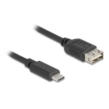 Cable USB DeLock 81536 USB-C a USB-A 2.0 1 m Negro