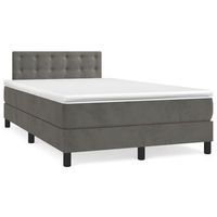 cama box spring con colchon terciopelo gris oscuro 120x200 cm vidaxl
