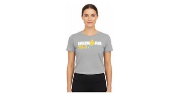 Camiseta gris de manga corta ironman 70 3 venecia jesolo para mujer