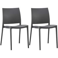 juego de 2 sillas de jardin meton plastico gris oscuro 49x42x81 cm clp