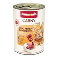 animonda carny adult 12 x 400rg - pack ahorro - vacuno pollo y corazon de pato