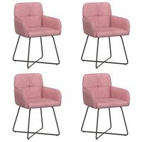sillas de comedor 4 uds terciopelo rosa 59 x 565 x 86 cm vidaxl