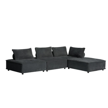 Sofá Esquinero De 4 Plazas Gris Oscuro Stava