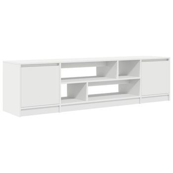 Mueble Tv | Mueble De Salón | Mesa De Tv De Madera De Ingeniería Blanco 188,5x41x50 Cm