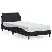 estructura de cama dover cuero sintetico negro 90x190 cm vidaxl