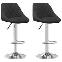 juego de 2 taburetes de bar sillas altas asiento de terciopelo negro estructura de acero dec029829