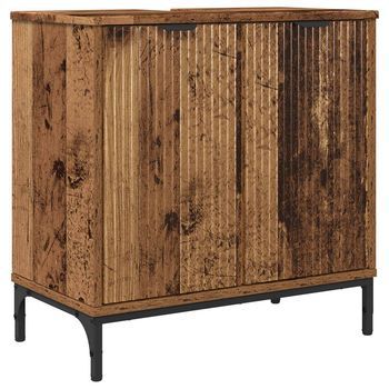 Gabinete De Lavabo Para Baño Madera Vieja 60,5 X 33,5 X 61 Cm Vidaxl
