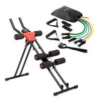 pack bandas de resistencia y maquina de abdominales con accesorios y guia de ejercicios innovagoods