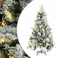 arbol de navidad con nieve luces led y pinas pvc y pe 195 cm vidaxl