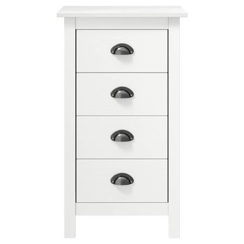 Mesita De Noche Mesilla De Noche - Madera Maciza De Pino Blanco 46x35x49,5 Cm Mc7943