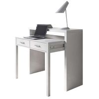 mesa escritorio extensible tocador 2 cajones color blanco artik salon comedor moderno mueble 87x98x36 cm