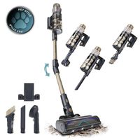cecotec aspiradora escoba sin cable conga rockstar rs90 pet flex  600w 160aw autonomia 65mins en modo eco cepillo mix