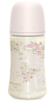 Suavinex Poetry Biberón Flujo Medio Rosa +3m 270 ml