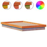 cama matrimonial  cama para adultos  estructura de cama led madera maciza pino marron cera 135x190cm