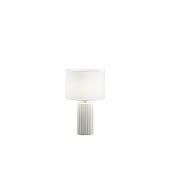 Lámpara De Mesa De Cerámica Perenz, Color Beige Con Pantalla De Tela, Diámetro 28 Cm Alto 46 Cm Bombilla 1xe27 Máx. 60w No Incluido