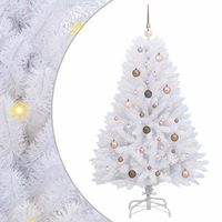 arbol de navidad artificial 150 cm pvc y acero blanco vidaxl