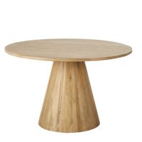 mesa de comedor redonda de mango macizo blanqueado o120 cm