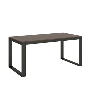 Mesa extensible 90x180/440 cm nogal estructura antracita