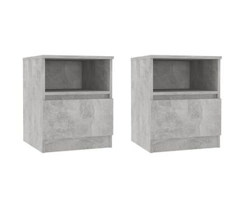 Vidaxl mesitas de noche 2 uds contrachapada gris hormigón 40x40x50 cm