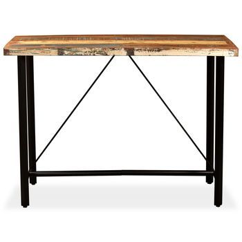 Mesa De Bar De Madera Maciza Reciclada 150x70x107 Cm