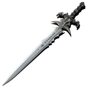 Espada World Of Warcraft Replica Frostmourne De Arthas En Tamaño Real De 120 Cm, Hecha En Acero Inoxidable Y Con Peana De Pared Incluida - Espada Decorativa Sin Filo
