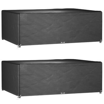 Fundas Muebles Jardín 2 Uds | Cubiertas Muebles Jardín 12 Ojales Rectangular 270x180x90 Cm Cfw47625