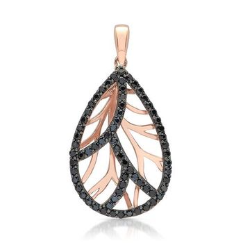 Colgante de plata 925 chapado en oro rosa con circonitas