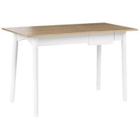 escritorio minimalista para oficina en casa con cajon de aglomerado 120 x 60 cm blanco y marron claro vitrion