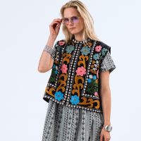lollys laundry binll sl velour vest - l