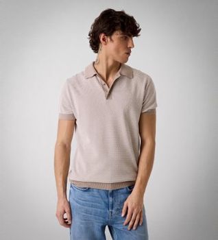 Guess para hombre. M6GR01Z0554 Polo de punto a rayas rosa (XL), Casual, Algodón, Manga corta