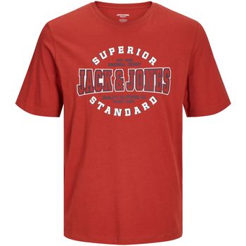 Jack & Jones Camiseta 12258877 JJELOGO TEE SS ONECK 2COL 24/25 NOOS MNI RED OCHRE para niño