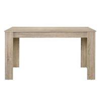 mesa de comedor nora para 6 sillas rectangular 140 x 90 x 77 cm - roble claro encasa