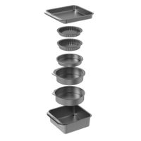 set completo para horno antiadherente en acero negro