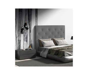 Cabecero en polipiel gris myro 150x120 cm cabecero acolchado y tapizado en ecopiel con botones