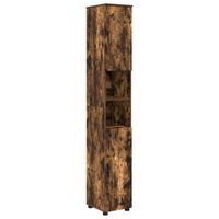 gabinete de bano roble ahumado 30 x 35 x 192 cm vidaxl
