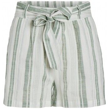 Vila Short Etni Shorts - Cloud Dancer/Green para mujer