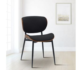 Silla enid con revestimiento de polipiel o tela nogal/negro 54x50x80 cm